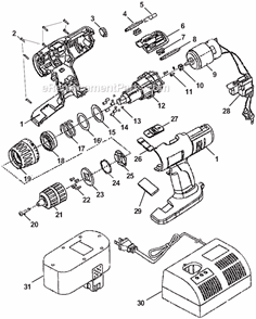 Part Location Diagram of 2200594 Ryobi Gear Box Assembly