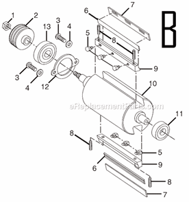 Page B Diagram and Parts List for HPL50  Ryobi Planer Jointer