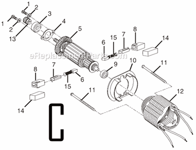 Page C Diagram and Parts List for HPL50  Ryobi Planer Jointer
