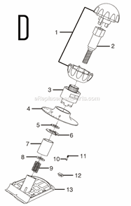 Page D Diagram and Parts List for HPL50  Ryobi Planer Jointer