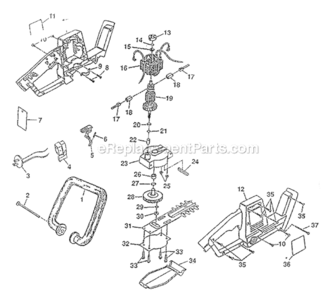 Page A Diagram and Parts List for HT718R  Ryobi Hedge Trimmer