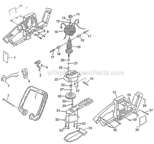 Page A Diagram and Parts List for HT722R  Ryobi Hedge Trimmer