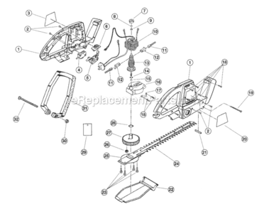 Page A Diagram and Parts List for HT816R 80001-9848 Ryobi Hedge Trimmer