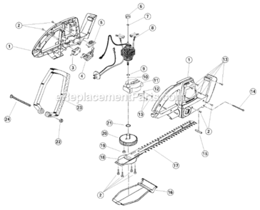 Page A Diagram and Parts List for HT818R 41AF818G034 Ryobi Hedge Trimmer