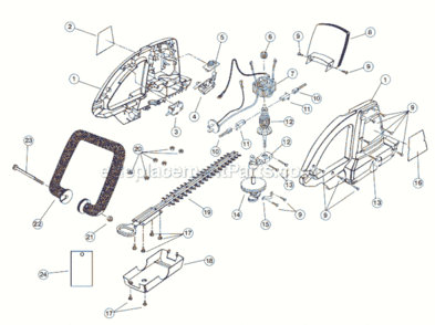 Page A Diagram and Parts List for HT920DR 80001-9815 Ryobi Hedge Trimmer