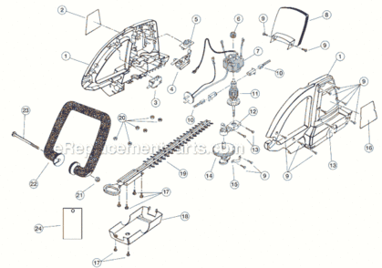 Page A Diagram and Parts List for HT924DR 101000000 Ryobi Hedge Trimmer
