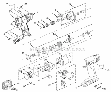 Page A Diagram and Parts List for P230  Ryobi Impact Driver