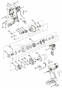 Page A Diagram and Parts List for P231  Ryobi Impact Driver