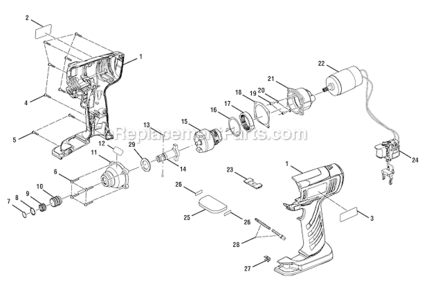 Page A Diagram and Parts List for P234G  Ryobi Impact Driver