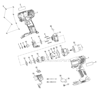 Part Location Diagram of 230377002 Ryobi Assembly Motor