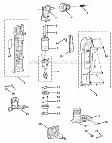 Page A Diagram and Parts List for P240  Ryobi Cordless Drill