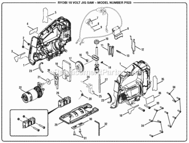 Part Location Diagram of 202936001 Ryobi Assembly Edge Guide
