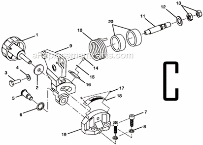 Page C Diagram and Parts List for P550  Ryobi Miter Saw