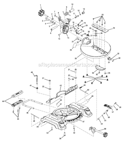 Page B Diagram and Parts List for P551  Ryobi Miter Saw