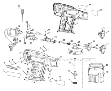 Page A Diagram and Parts List for P631K1  Ryobi Paint Sprayer