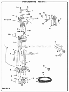 Page A Diagram and Parts List for PSL1PS11  Ryobi Paint Sprayer