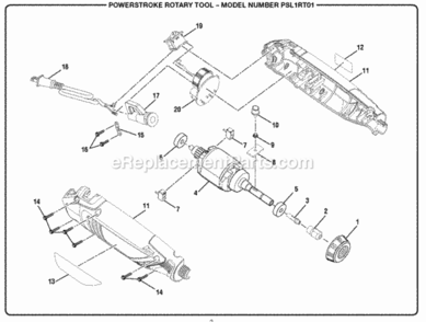 Page A Diagram and Parts List for PSL1RT01  Ryobi Multi-Tool