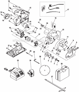 Page A Diagram and Parts List for R10631  Ryobi Circular Saw