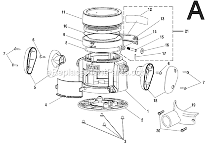 Page A Diagram and Parts List for R162-1K  Ryobi Router