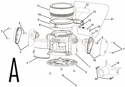 Page A Diagram and Parts List for R162K  Ryobi Router
