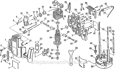 Page A Diagram and Parts List for R175  Ryobi Router