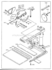 Page D Diagram and Parts List for RA-200  Ryobi Miter Saw