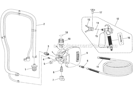 Page B Diagram and Parts List for RAP200B  Ryobi Paint Sprayer