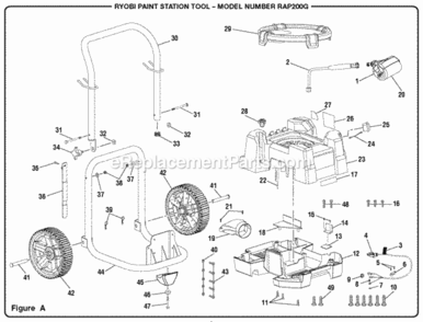 Figure_A Diagram and Parts List for RAP200G  Ryobi Paint Sprayer