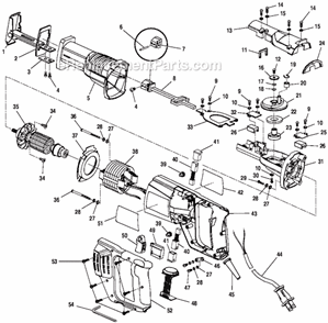 Page A Diagram and Parts List for RJ160V  Ryobi Reciprocating Saw