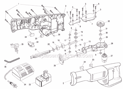 Page A Diagram and Parts List for RJC180  Ryobi Reciprocating Saw