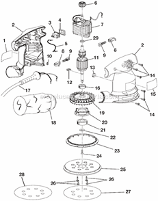 Page A Diagram and Parts List for RS2418  Ryobi Sander Polisher