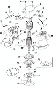 Part Location Diagram of 2907514 Ryobi Brush Assembly