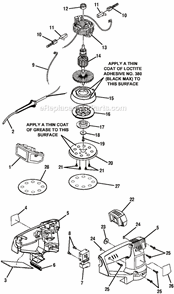 Page A Diagram and Parts List for RS280  Ryobi Sander Polisher