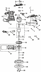 Page A Diagram and Parts List for RS290  Ryobi Sander Polisher