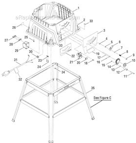 Part Location Diagram of 089037007708 Ryobi Stand Assembly