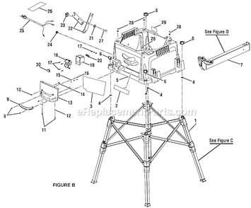 Page B Diagram and Parts List for RTS20  Ryobi Table Saw