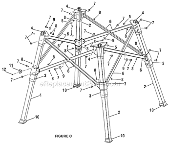 Page C Diagram and Parts List for RTS20  Ryobi Table Saw