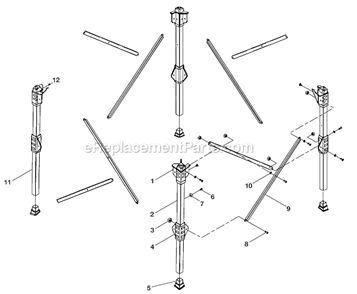 Page D Diagram and Parts List for RTS21  Ryobi Table Saw