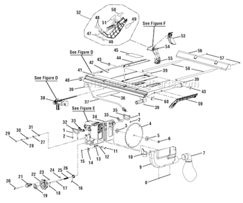 Page A Diagram and Parts List for RTS30  Ryobi Table Saw