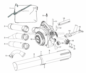 Page A Diagram and Parts List for RY09905  Ryobi Leaf Blower / Vacuum