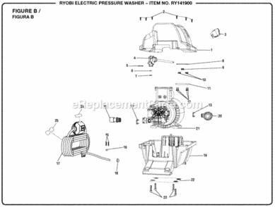 Part Location Diagram of 308861007 Ryobi 90 Degree Inlet Assembly
