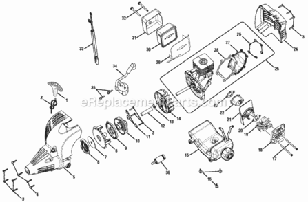 Figure_B Diagram and Parts List for RY28101  Ryobi Trimmer