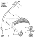 Lower Shaft Assembly Diagram and Parts List for RY30020A  Ryobi Trimmer