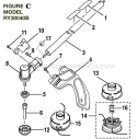 Lower Shaft Assembly Diagram and Parts List for RY30040B  Ryobi Trimmer