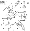 Page C Diagram and Parts List for RY30060A  Ryobi Brush Cutter