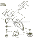 Lower Shaft Assembly Diagram and Parts List for RY30140  Ryobi Trimmer