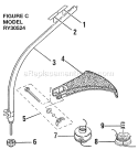 Lower Shaft Assembly Diagram and Parts List for RY30524  Ryobi Trimmer