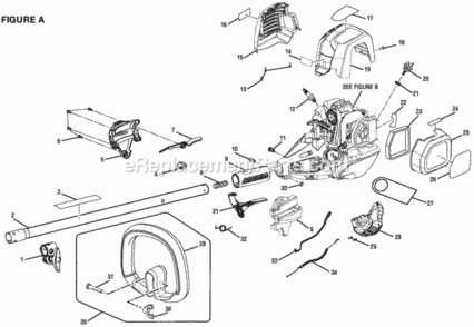 Page A Diagram and Parts List for RY34447  Ryobi Trimmer