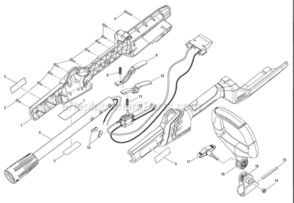 Part Location Diagram of 525590001 Homelite TRIGGER SWITCH