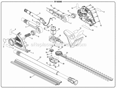 Part Location Diagram of 311081001 Homelite EXTENDED BOOM ASSEMBLY